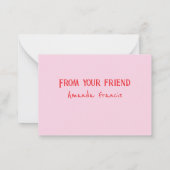 キッズクラスルームのバレンタインデーかわいい子猫 ノートカード (裏面)