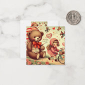 キッズクラスルームヴィンテージバレンタインデー ノートカード (正面/裏面インサイチュ)