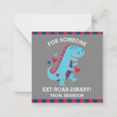 キッズクラスルーム恐竜のバレンタインのメモ ノートカード (正面)