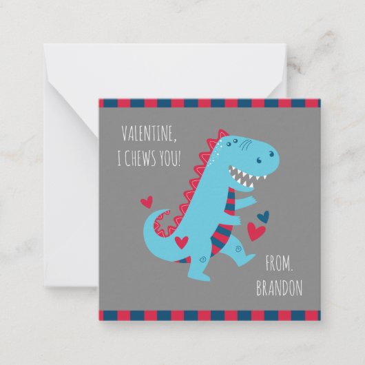 キッズクラスルーム恐竜バレンタインのノートカード ノートカード (正面)