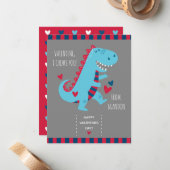 キッズクラスルーム恐竜バレンタイン ノートカード (正面/裏面インサイチュ)