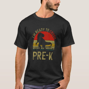 キッズクラッシュプレK恐竜ヴィンテージ新学期B Tシャツ