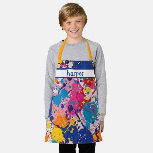 キッズクラフトパーソナライズされたエプロン エプロン (着用した状態)