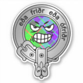 キッズクランガンクレスト&タータンチェックステッカー シール (正面)