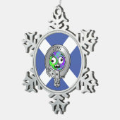 キッズクランドンクレスト&タータンチェックオンサルタイヤスノーフレーク スノーフレークピューターオーナメント (右)