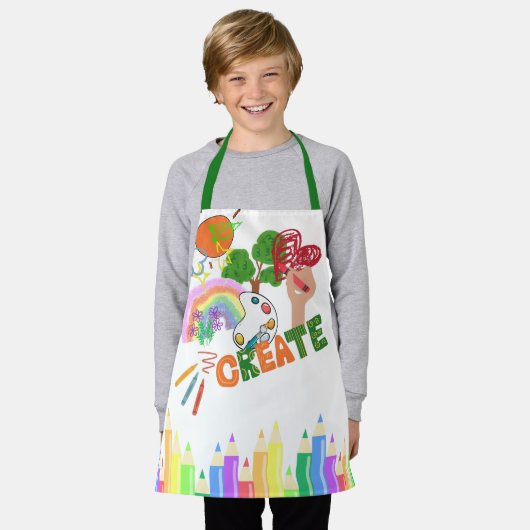 キッズクリエイト エプロン (着用した状態)