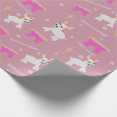 キッズクリスチャンクリスマス出生おもしろいピンク ラッピングペーパー (角)