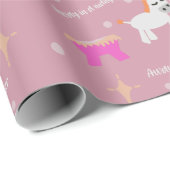 キッズクリスチャンクリスマス出生おもしろいピンク ラッピングペーパー (ロールコーナー)