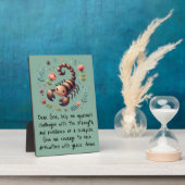 キッズクリスチャン祈りの言葉ウッドランドスコーピオングリーン | フォトプラーク (側面)