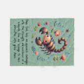 キッズクリスチャン祈りの言葉ウッドランドスコーピオングリーン | フリースブランケット (正面(横))