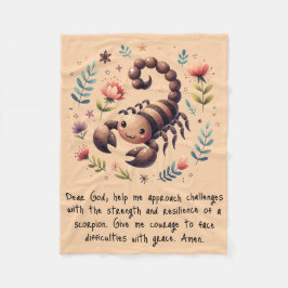 キッズクリスチャン祈りの言葉ウッドランドスコーピオンピーチ | フリースブランケット