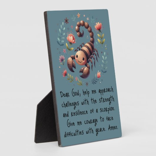 キッズクリスチャン祈りの言葉ウッドランドスコーピオンブルー | フォトプラーク (側面)