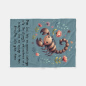 キッズクリスチャン祈りの言葉ウッドランドスコーピオンブルー | フリースブランケット (正面(横))