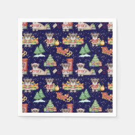キッズクリスマスかわいいフェスティバル動物クマ スタンダードカクテルナプキン