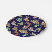 キッズクリスマスかわいいフェスティバル動物クマ ペーパープレート (アングル)