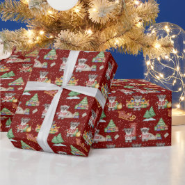 キッズクリスマスかわいいフェスティバル動物クマ ラッピングペーパー