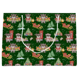 キッズクリスマスかわいいフェスティバル動物クマ ラージペーパーバッグ