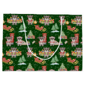 キッズクリスマスかわいいフェスティバル動物クマ ラージペーパーバッグ (裏面)