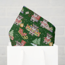 キッズクリスマスかわいいフェスティバル動物クマ 薄葉紙