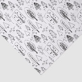 キッズクリスマスかわいい黒と白の木の森 薄葉紙 (詳細)