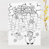 キッズクリスマスカラーリングとアクティビティカード カード (黄色い花)