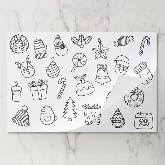 キッズクリスマスカラーリングアクティビティパッド – 25涙 ペーパーパッド (折り畳み)