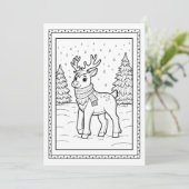 キッズクリスマスカラーリングフラットノートカード シーズンカード (スタンド正面)