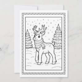 キッズクリスマスカラーリングフラットノートカード シーズンカード