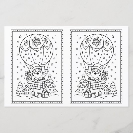 キッズクリスマスカラーリングページサンタホットエアバルーン (正面)