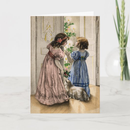 キッズクリスマスカードヴィンテージデザイン シーズンカード (正面)