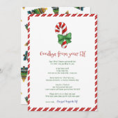 キッズクリスマスガールボーイ小妖精や小人さよなら手紙 招待状 (正面/裏面)