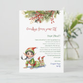 キッズクリスマスガールレターからの小妖精や小人別れ 招待状 (スタンド正面)