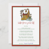 キッズクリスマスガール小妖精や小人ハローレター招待状 招待状 (正面)