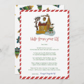 キッズクリスマスガール小妖精や小人ハローレター招待状 招待状 (正面/裏面)