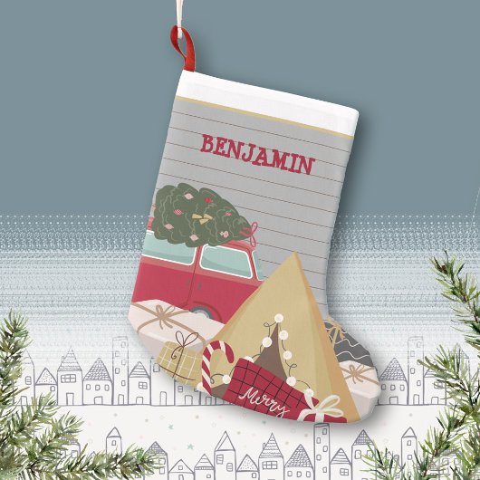 キッズクリスマスキャンピングアドベンチャーギフトウォーターカラー スモールクリスマスストッキング