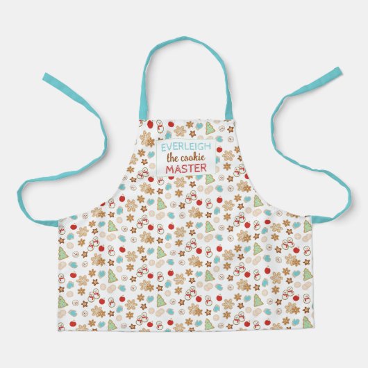 キッズクリスマスクッキーパターン(の模様が)あるマスターホリデーApr エプロン (正面)