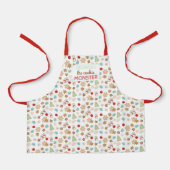 キッズクリスマスクッキーモンスターホリデパターン(の模様が)あるィ エプロン (正面)