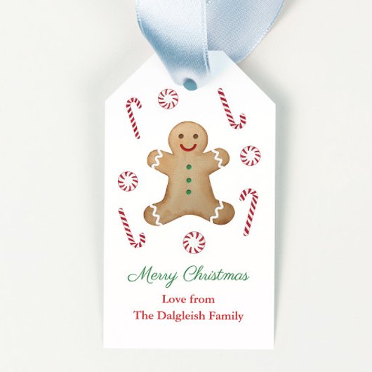 キッズクリスマスジンジャーブレッドマンキャンディーキャン ギフトタグ