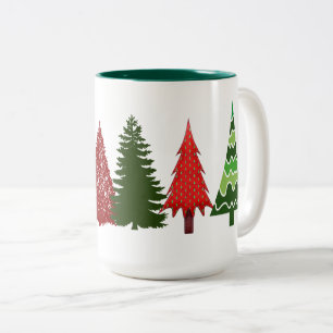 キッズクリスマスツリーズアートローパーティーマグカップ ツートーンマグカップ