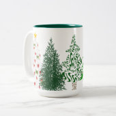 キッズクリスマスツリーズローパーティーマグ ツートーンマグカップ (正面左)