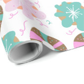 キッズクリスマスドーナツDoodleピンク ラッピングペーパー (ロールコーナー)