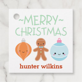 キッズクリスマスパステルアイコンメッセージカード フェイバータグ