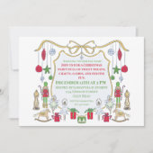 キッズクリスマスパーティの招待状バレリーナソルジャー 招待状 (正面)