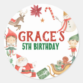 キッズクリスマスパーティーシール ラウンドシール