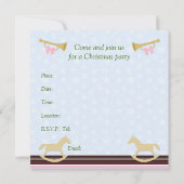 キッズクリスマスパーティー-木、バレリーナ、ナツクラッカー 招待状 (裏面)