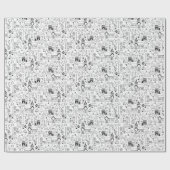 キッズクリスマスビレッジお洒落ブラック&ホワイト ラッピングペーパー (フラット)