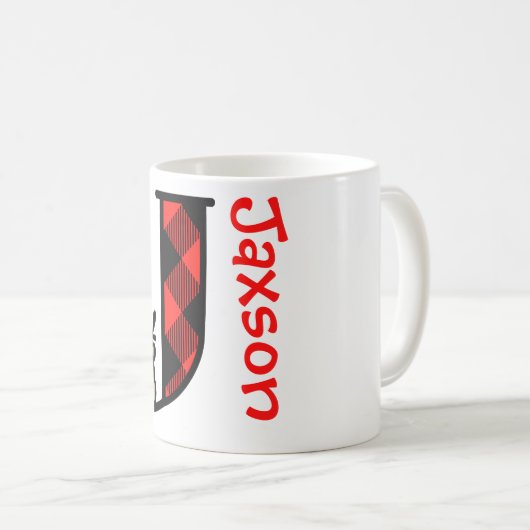 キッズクリスマスマパーソナライズされたグトナカイマグJ コーヒーマグカップ (正面右)