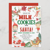 キッズクリスマスミルクとクッキー招待状 招待状 (正面/裏面)