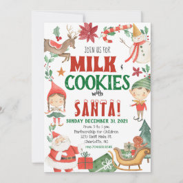 キッズクリスマスミルクとクッキー招待状 招待状
