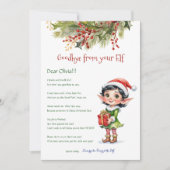 キッズクリスマス小妖精や小人ガールガールサヨナレターカード 招待状 (正面)